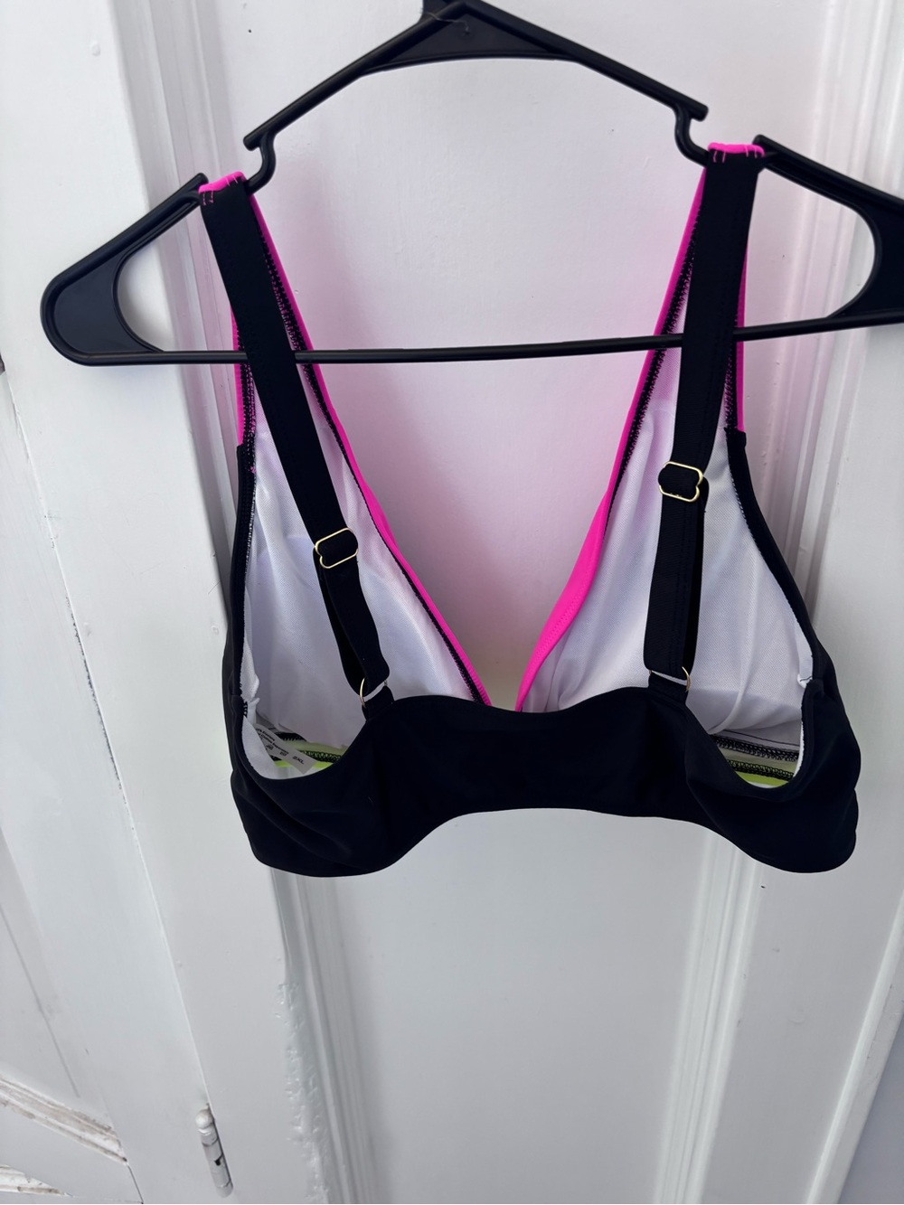 Black Bikini Bottom with Neon Pink and Neon Yellow Trim - Picture 5 of 6